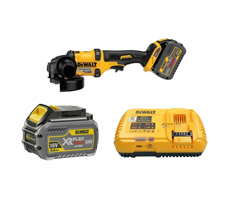 Máy mài cầm tay DeWALT DCG414T2 54V (kèm 2 pin 54V-6.0Ah+ sạc)