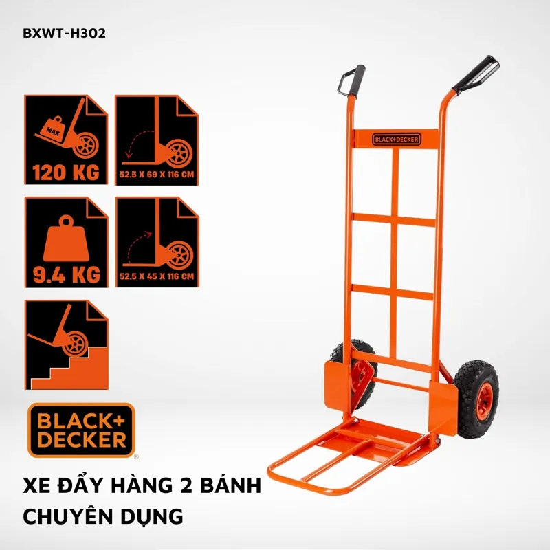 Xe đẩy hàng 2 bánh Black&Decker BXWT-H302